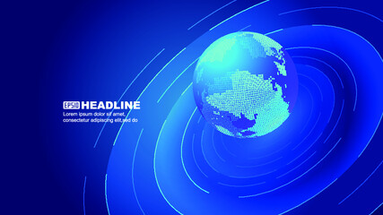 Earth globalization technology concept floating on coil turntable