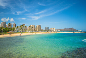 cityscape of honolulu in oahu island, hawaii, us