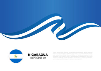 Nicaragua independence day background banner poster for national celebration on September 15 th.