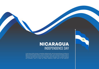 Nicaragua independence day background banner poster for national celebration on September 15 th.