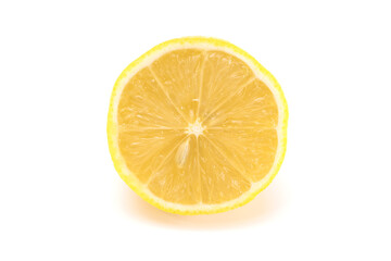 Lemon slice isolated on white background.