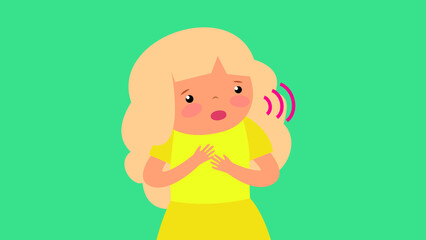 The little girl in the yellow dress is talking