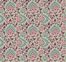 Colorful paisley floral pattern, textile , Rajasthan, royal India	