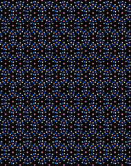 Vintage pattern with pink, white and blue polka dot flowers on a black background Simple minimalist design print