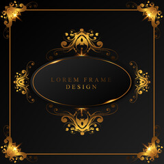 elegant golden floral frame design