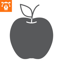Apple solid icon, glyph style icon for web site or mobile app, fruit and diet, apple vector icon, simple vector illustration, vector graphics with editable strokes.