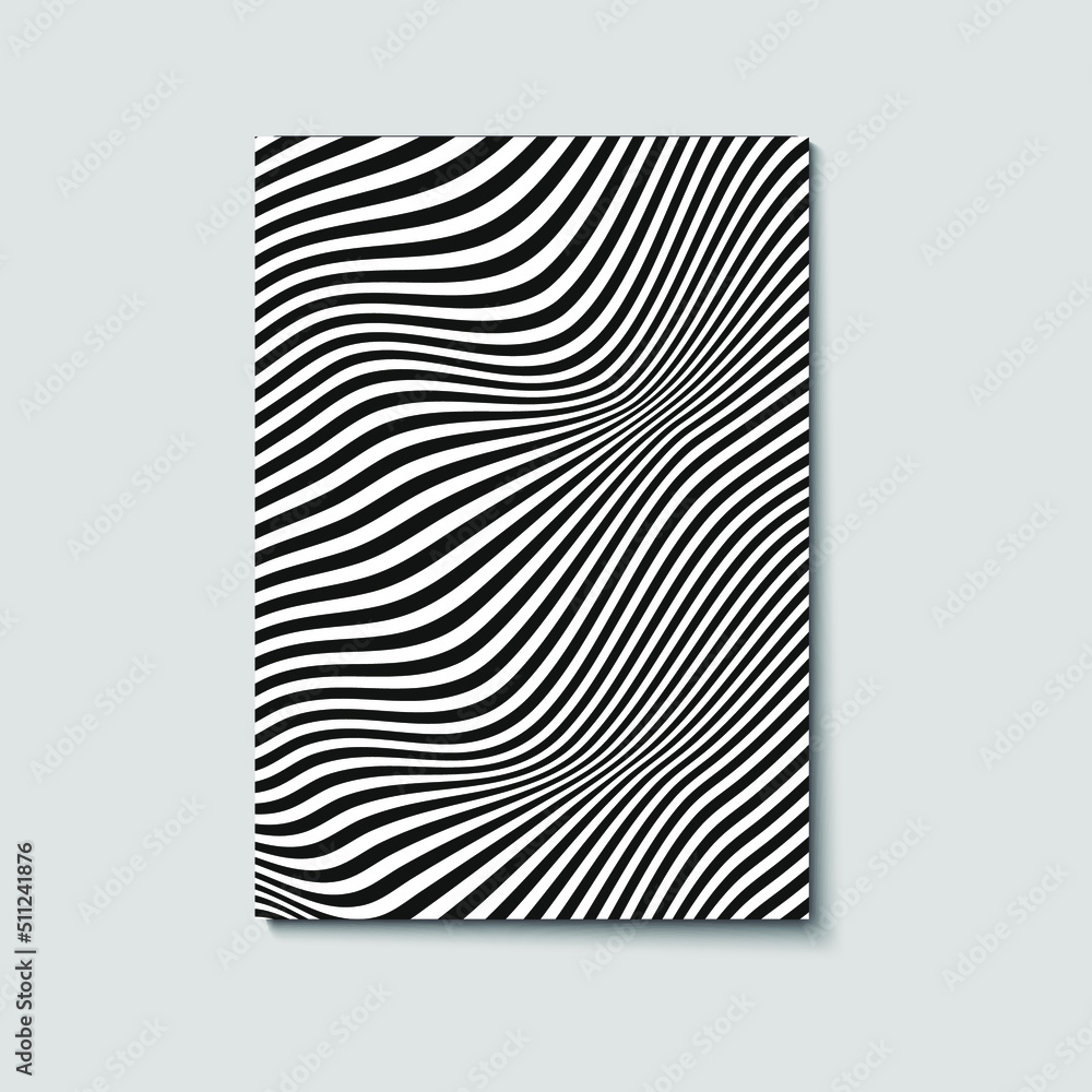 Poster abstract seamless vector pattern. waves. lines. distorted. isolated