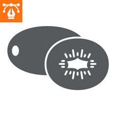 Kiwi solid icon, glyph style icon for web site or mobile app, exotic and tropical, kiwifruit vector icon, simple vector illustration, vector graphics with editable strokes.