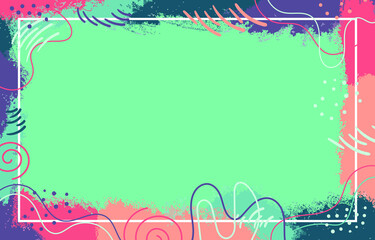 Colorful Abstract Background with Brush Pattern, Line and Dot