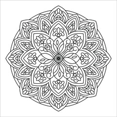 Mandala vector, relaxation hand drawn design pattern, Mandala template for page decoration cards, book, logos