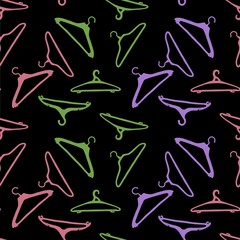 Cartoon seamless clothes hangers pattern for fabrics and wrapping paper and packaging and notebooks and shops and kids