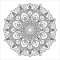Fototapeta premium Mandala vector, relaxation hand drawn design pattern, Mandala template for page decoration cards, book, logos