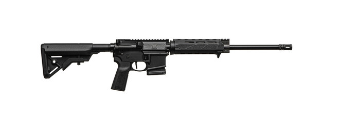 Modern automatic rifle isolated on white. Weapons for police, special forces and the army....