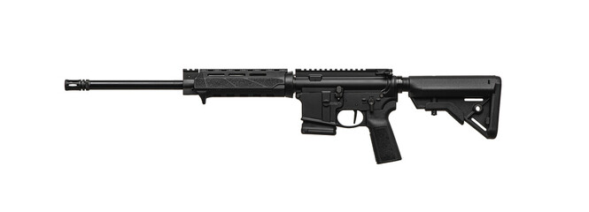 Modern automatic rifle isolated on white. Weapons for police, special forces and the army....