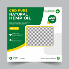 Social media hemp product Oil post-template Design