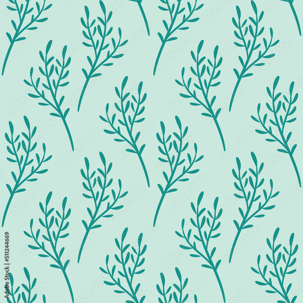 Poster sea moss seamless vector pattern