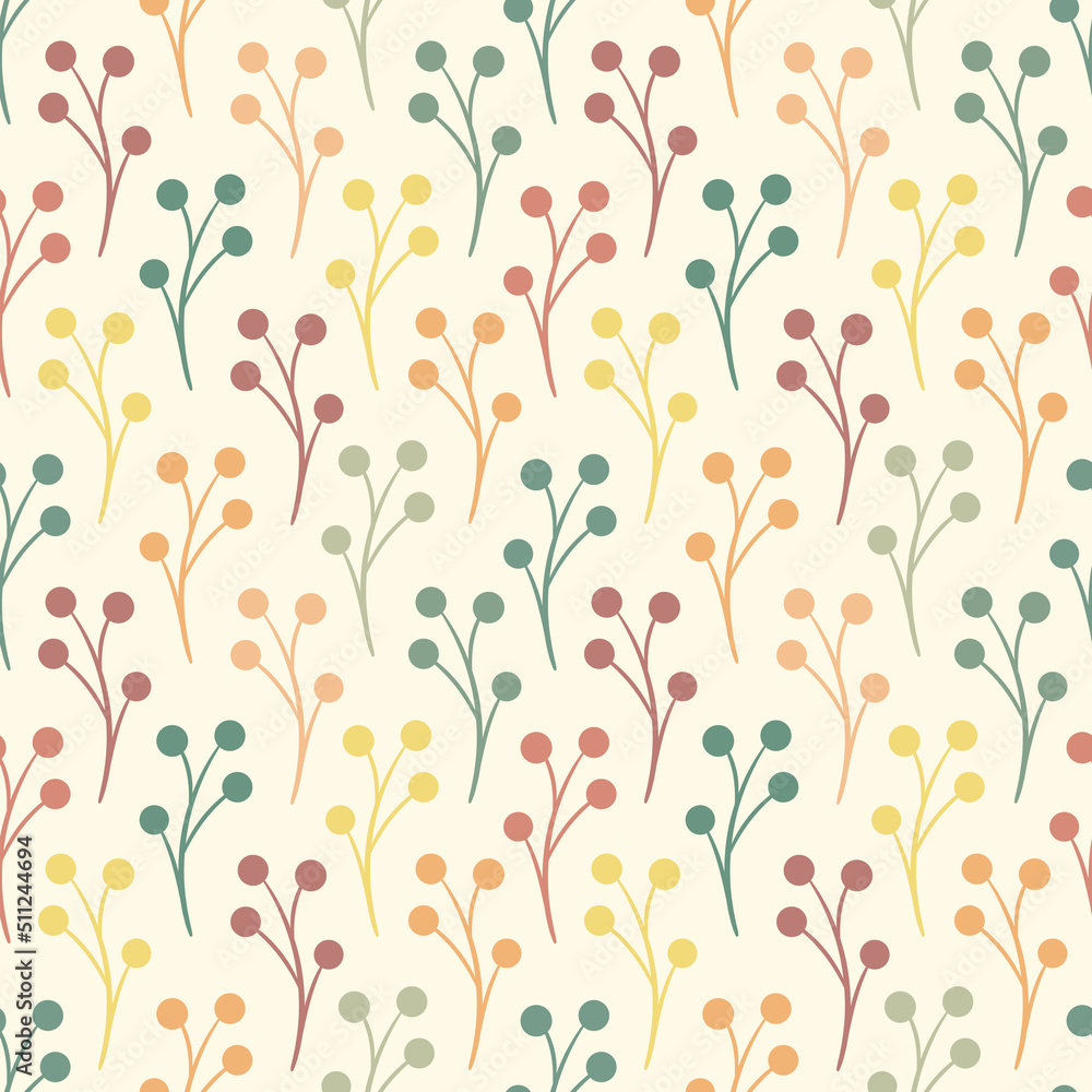 Poster colorful leaf pattern, seamless vector background