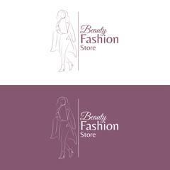 beauty fashion store logo design inspiration. vector illustration