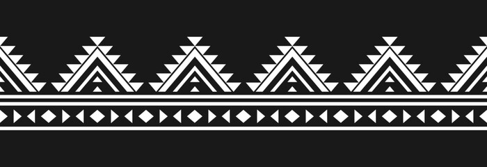 Border geometric ethnic pattern art. Fabric Mexican style. Design for background, illustration, fabric, clothing, textile, print, batik, embroidery. - obrazy, fototapety, plakaty