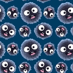 Cartoon seamless foam monster pattern for fabrics and packaging and gifts and linens and kids and wrapping paper