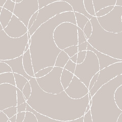 Trendy minimalist seamless pattern with abstract creative hand drawn composition