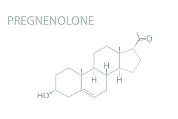 Pregnenolone molecular skeletal chemical formula.	