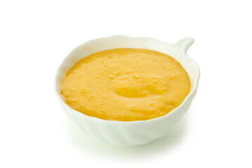 Concept of tasty food, lemon curd isolated on white background