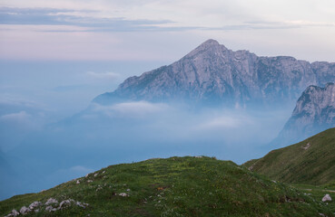 Beautiful sunrise in the mountains