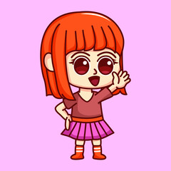 Cute boy and girl sports premium character vector