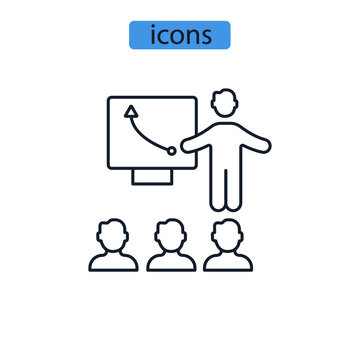 Training icons  symbol vector elements for infographic web
