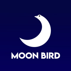 Fototapeta na wymiar Unique birdshaped moon premium logo vector