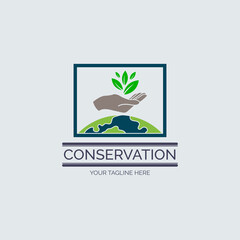nature conservation logo template design for brand or company and other