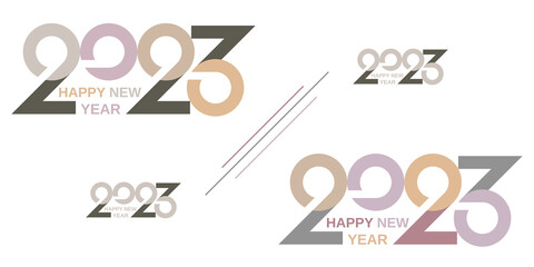 2023 new year typeface logo design template