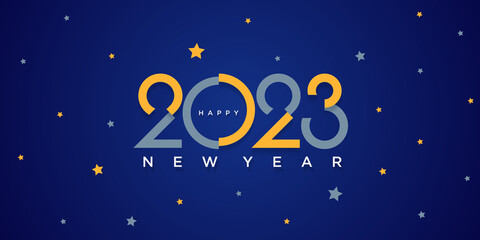 Naklejka premium 2023 new year on night concept. 2023 new year typeface logo