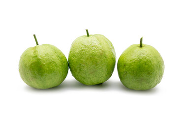 whole Guava isolated on the white background