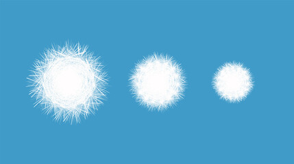 White winter balls,  christmas pompons or snowballs, vector set