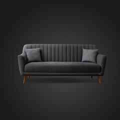 Modern - classic  . isolated white background. Furniture, interior object, stylish sofa.