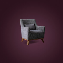 Modern - classic  . isolated white background. Furniture, interior object, stylish sofa.