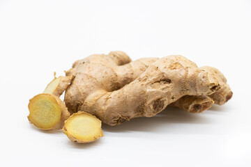 fresh ginger isolated on white background