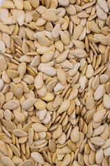 Fresh Pumpkin seeds isolated on white background.