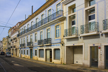 Fototapeta na wymiar Architecture of district Belem in Lisbon, Portugal 