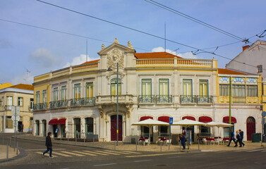 Architecture of district Belem in Lisbon, Portugal	
