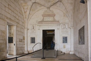 Fragment of Jeronimos Monastery or Hieronymites Monastery (former monastery of the Order of Saint Jerome) in Lisbon, Portugal	
