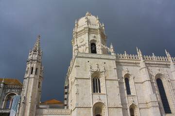 Fototapeta na wymiar Jeronimos Monastery or Hieronymites Monastery (former monastery of the Order of Saint Jerome) in Lisbon, Portugal 