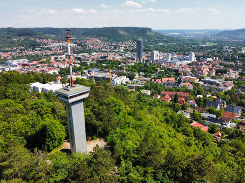 die Stadt Jena in Thüringen von oben