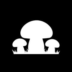 Mushrooms logo isolated on dark background