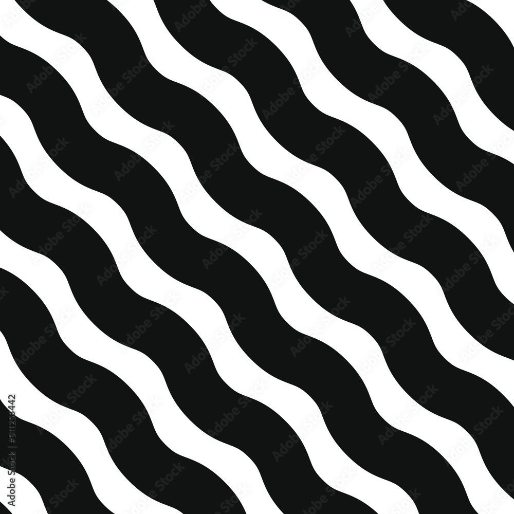 Poster black white wave pattern background vector design .