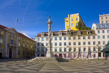 Pillory at Municipal Square in Old Town of Lisbon, Portugal