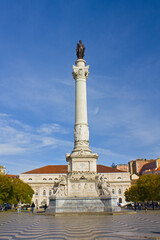 Column of Pedro IV located at Rossio Square in Lisbon