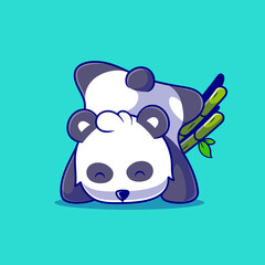 cute exercising panda illustration doing headstand suitable for mascot sticker and t-shirt design